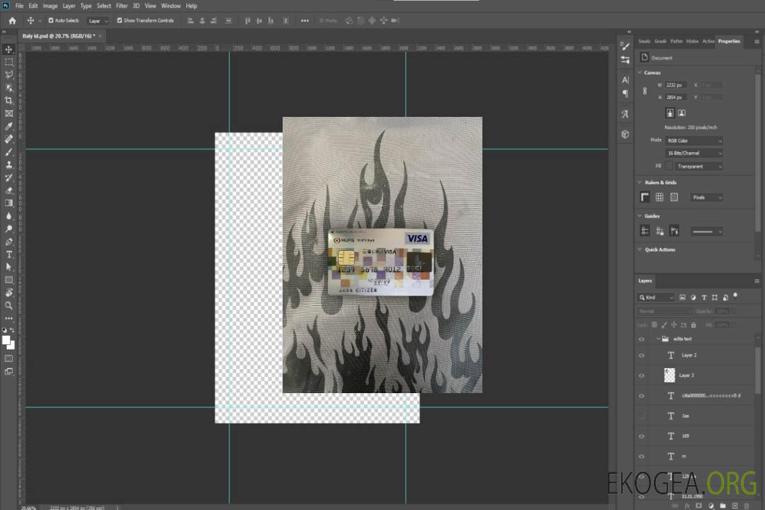 Photolook de la carte visa de la banque MUFG du Japon avant template